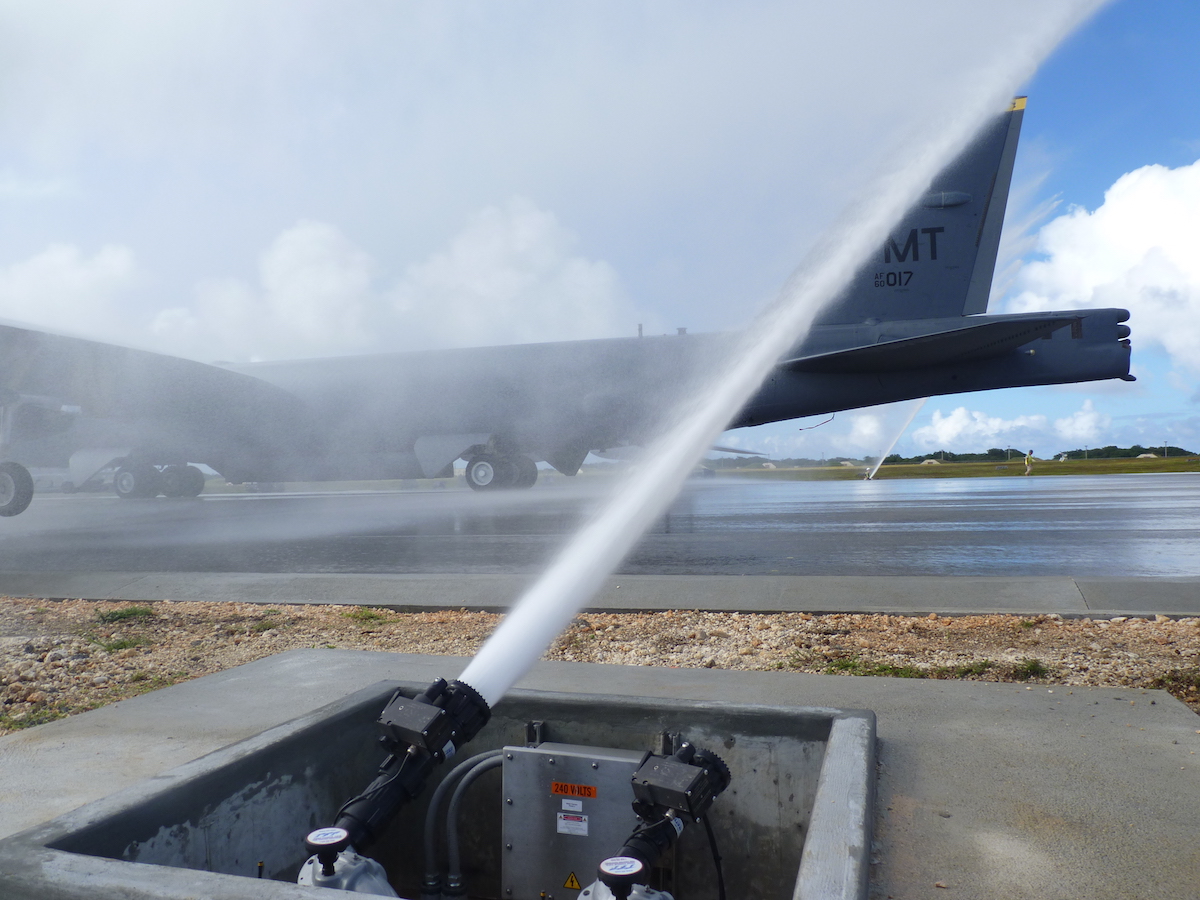 spraying off aircraft