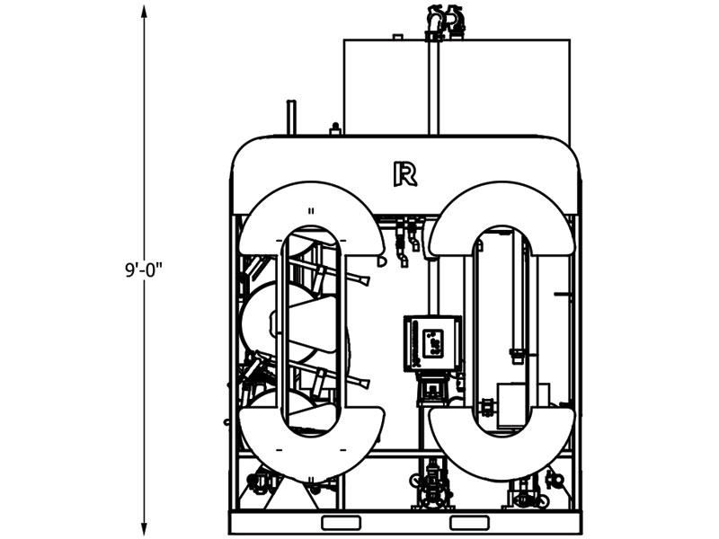 line drawing of wash system